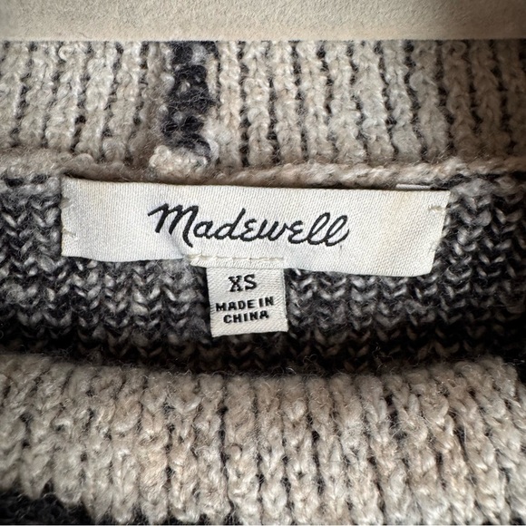Madewell Windowpane Wool Blend Turtleneck Pullover Sweater Size XS Gray - Picture 7 of 7